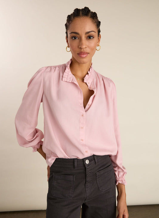 Blusa Aura Rosa Volante
