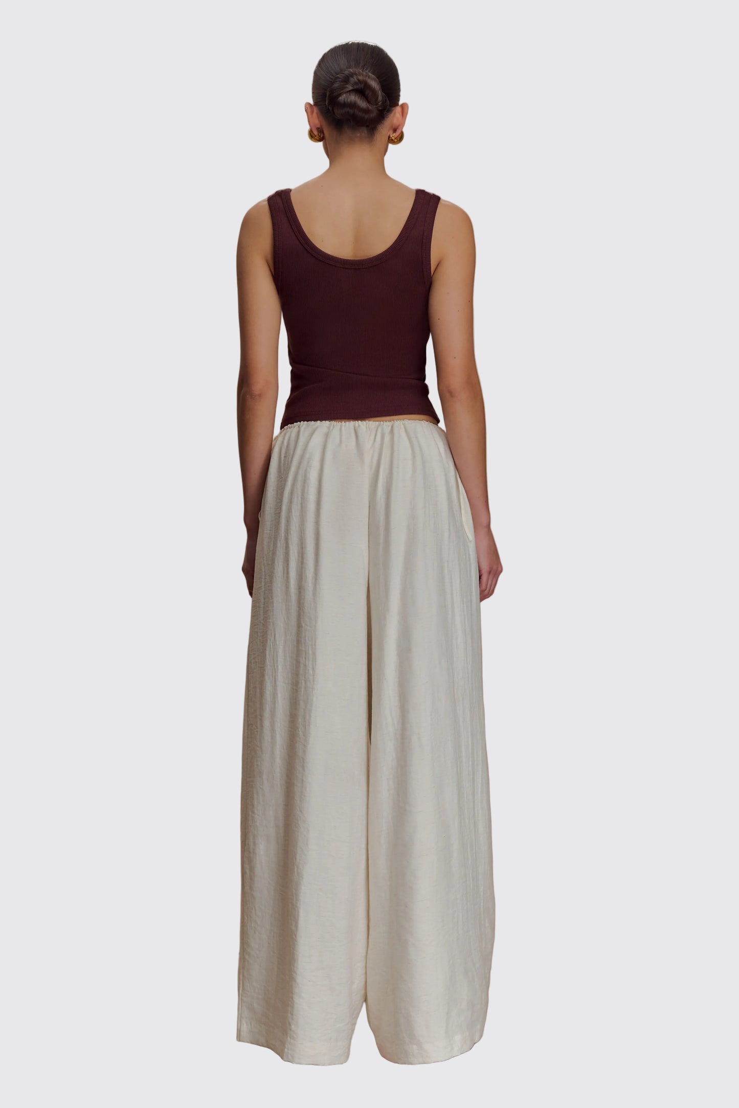 Callum Drawstring Straight Leg Pants - White