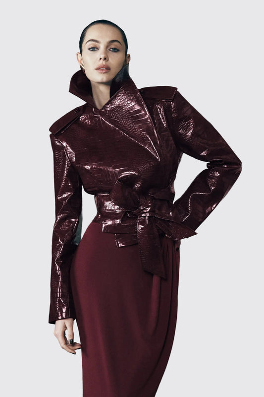 Burgundy Croc Edge