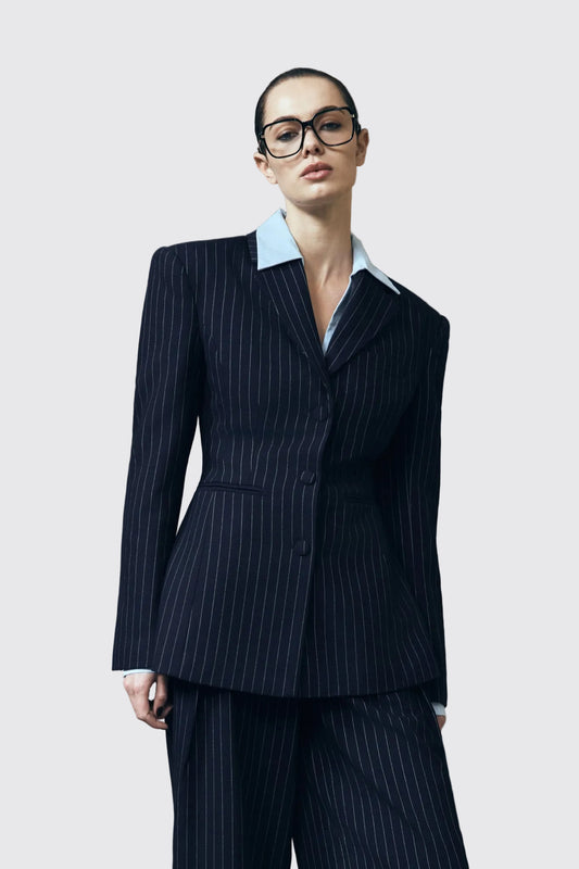 Pinstripe Sculpt Blazer