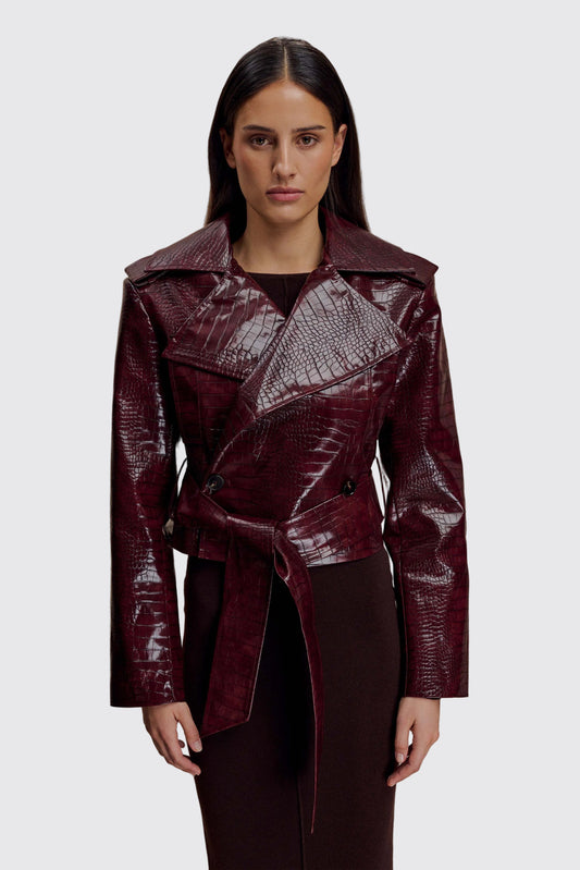 Burgundy Croc Edge