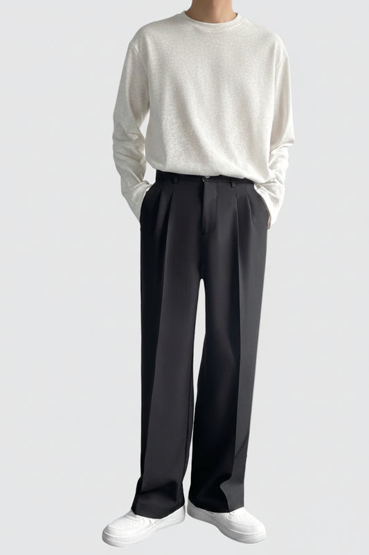 Pantalón Noir Pleat Tailored