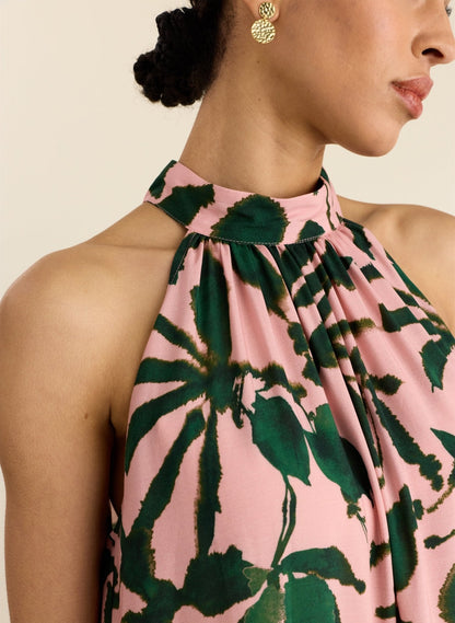 Vestido Maxi Palm Éclat Rosa